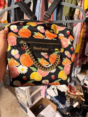 Juicy Couture Black Citrus & Floral Mini Backpack